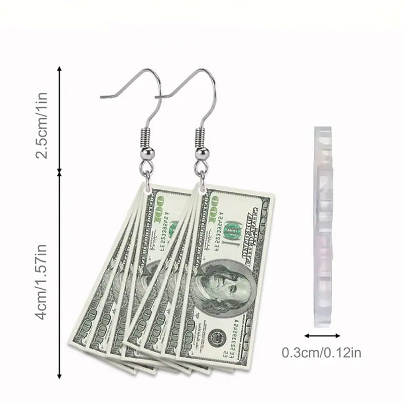 Wholesale 2D Dollar Acrylic Earrings ACC-ES-FuSu015