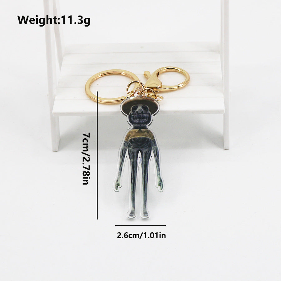 Wholesale Deformed Zoo Mutation Square Cat Acrylic Keychain ACC-KC-DouDou001