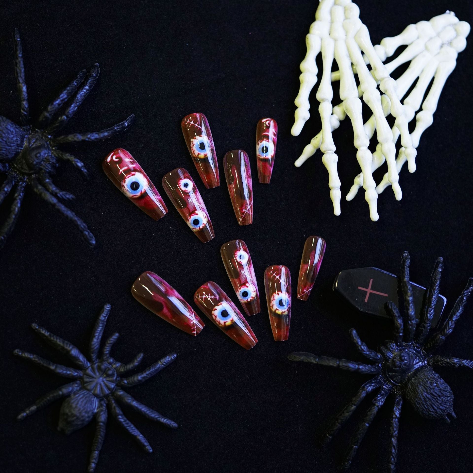 Wholesale 24 Pieces/ box  Blood Eyes Nails Kits Nail Stickers