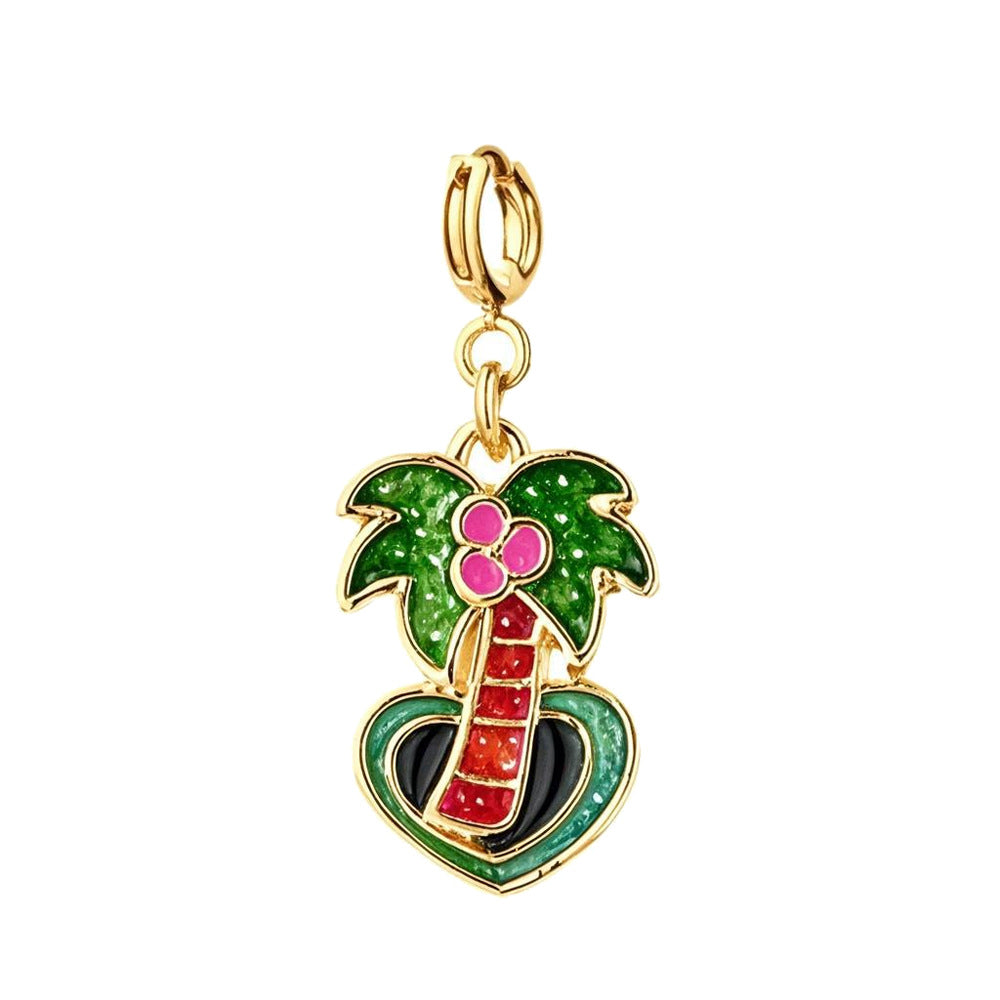 Wholesale DIY Jewelry Accessories Alloy Oil Dripping Holiday Style Pizza Donut Charms