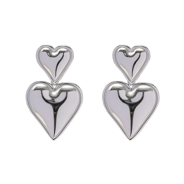 Wholesale Love Stainless Steel Earrings Heart Shaped 18k Gold Plated Earrings Ear Studs ACC-ES-LiQuan005