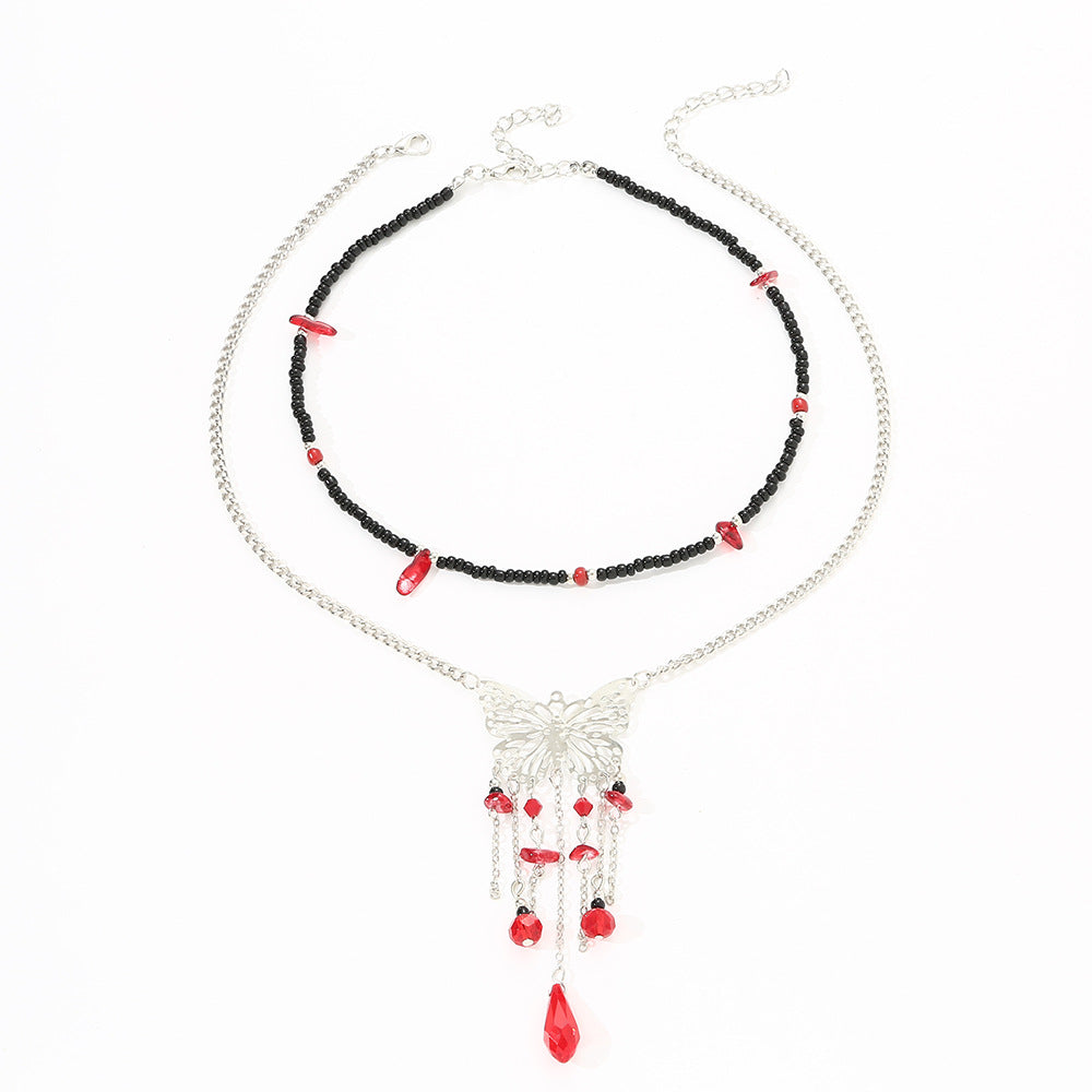 Wholesale Butterfly Tassel Female Butterfly Necklace