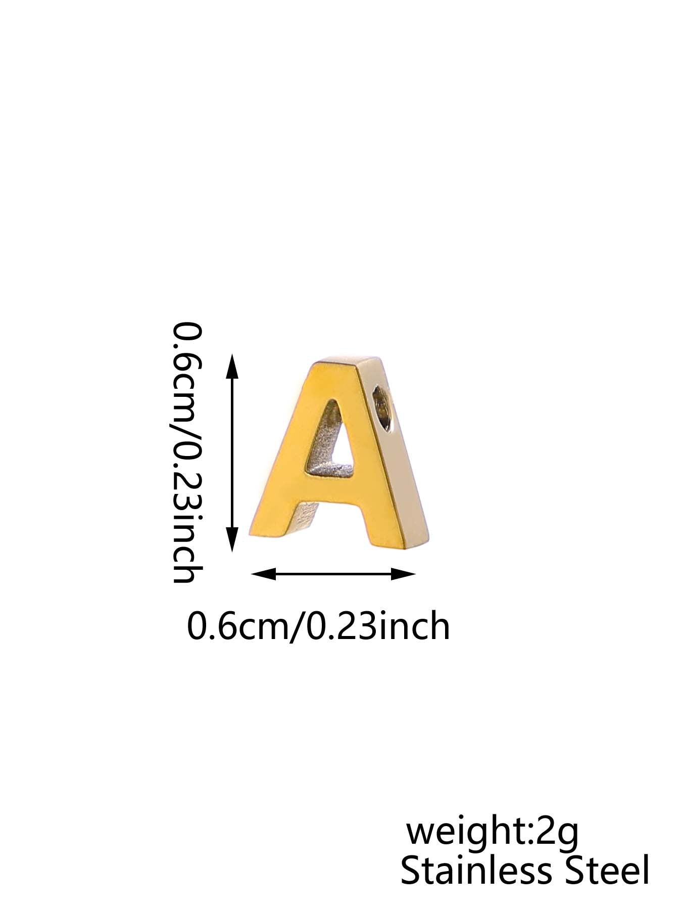 Wholesale 26 English letters stainless steel mirror polished pendant