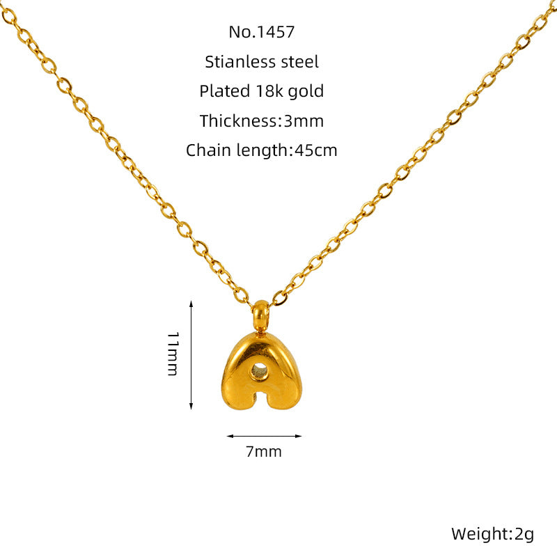 Wholesale titanium steel 26 English letter necklace