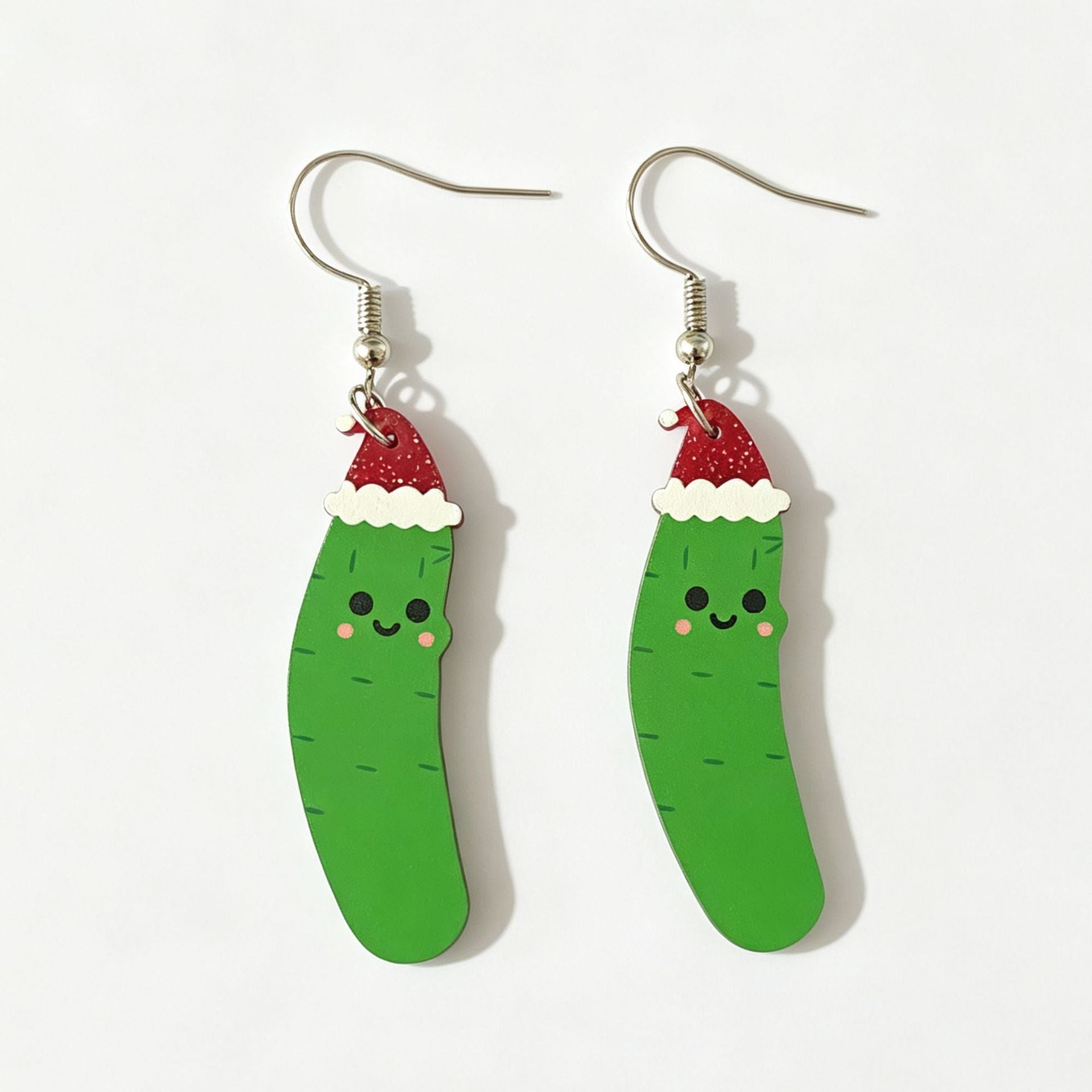 Wholesale Funny Cucumber Acrylic Earrings Christmas Party Fashion Accessory