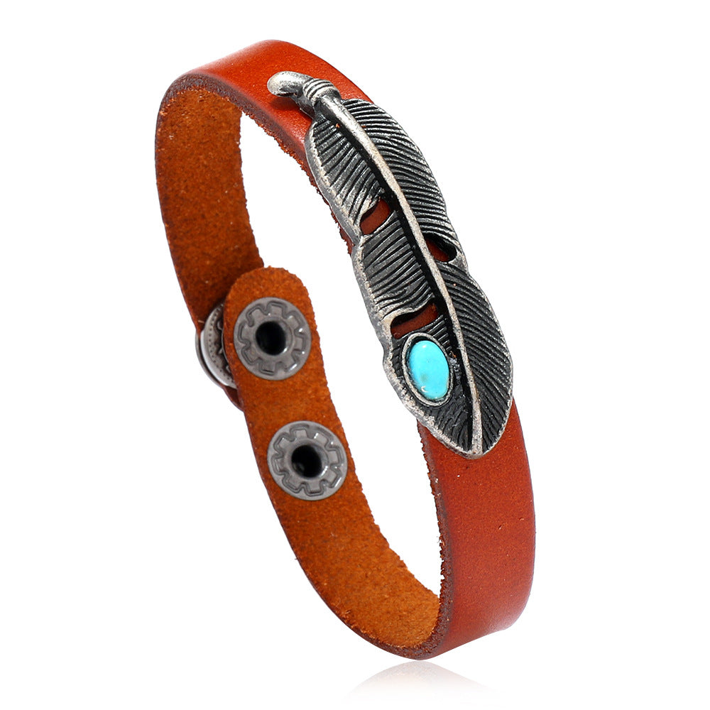 Wholesale 3CPS Feather-shaped bracelet