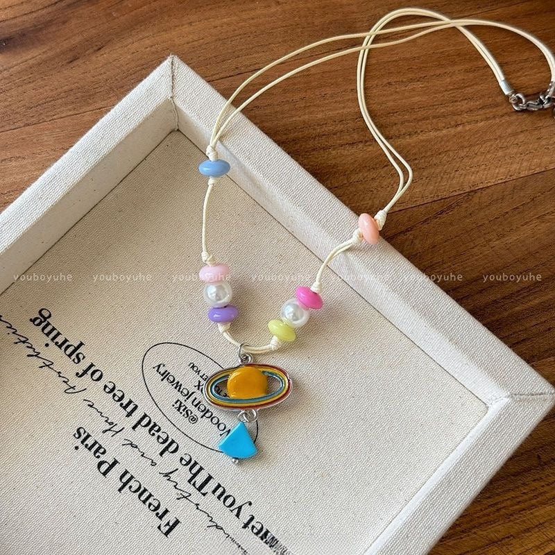 Wholesale  Colorful Natural Stone Rice Beads Necklace