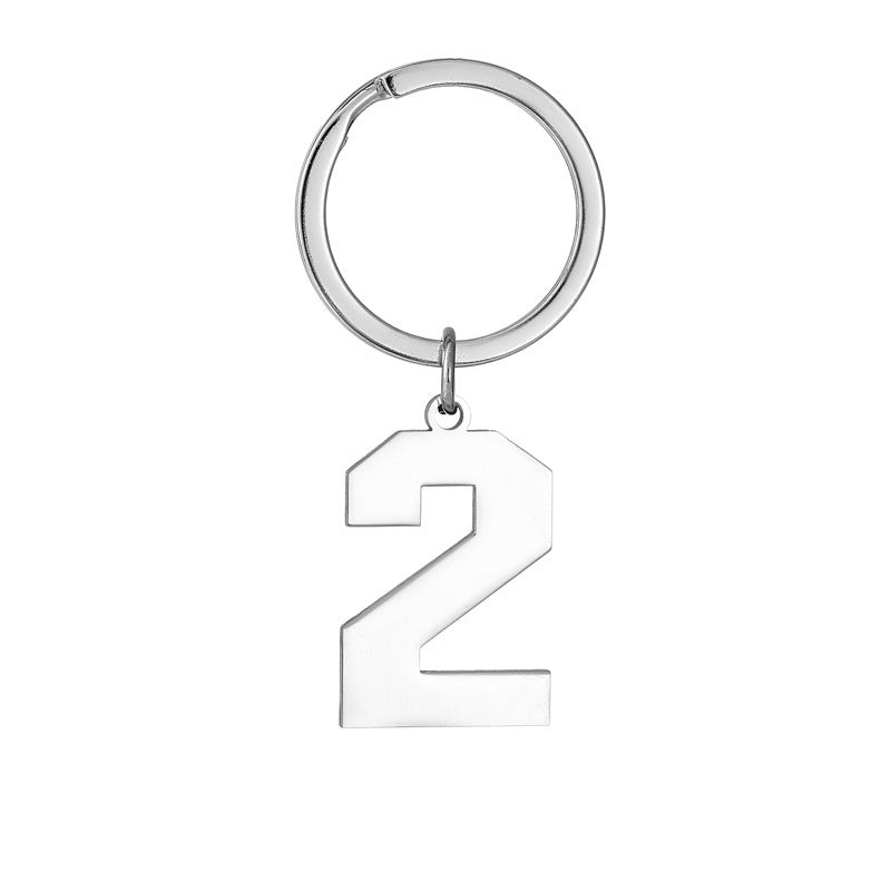 Wholesale Metal Number Keychain 0 9 Modern Minimalist Bag Charm Car Key Accessory Gift