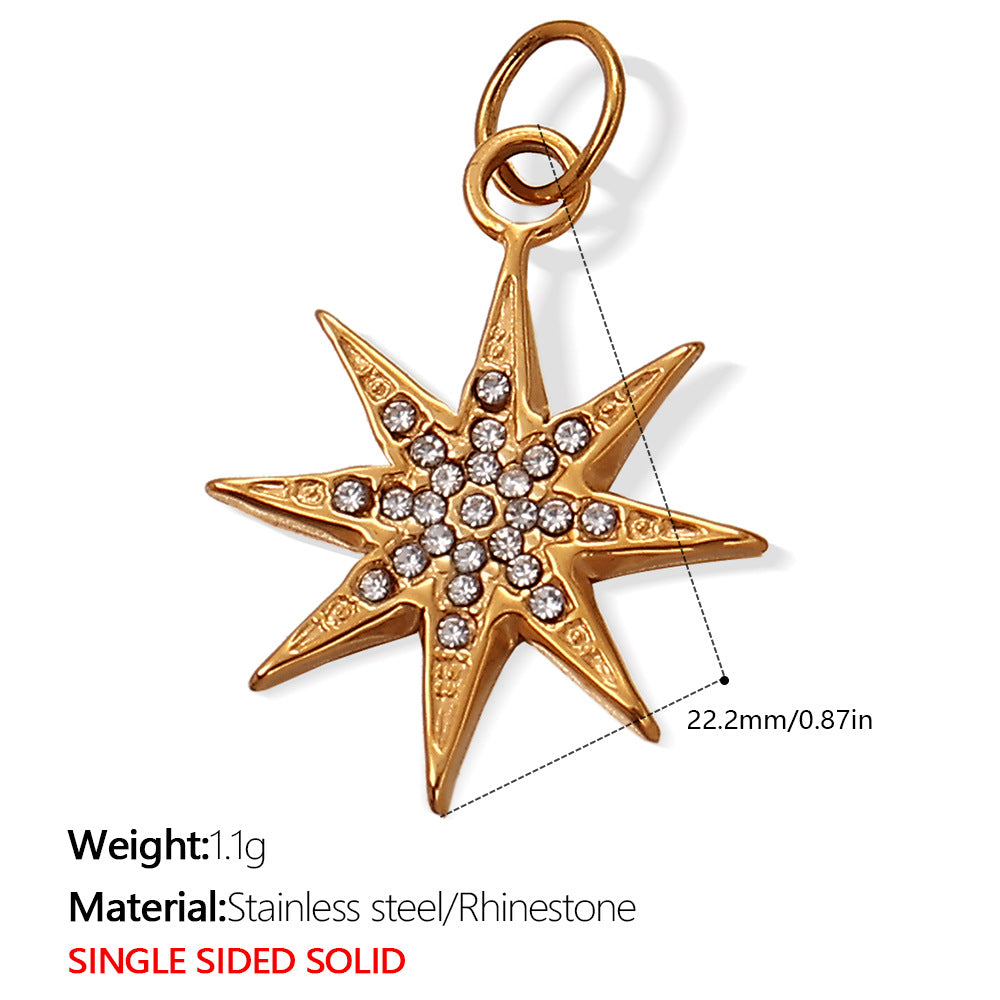 Wholesale Personalized Creative Ins Diamond Star Stainless Steel Pendant