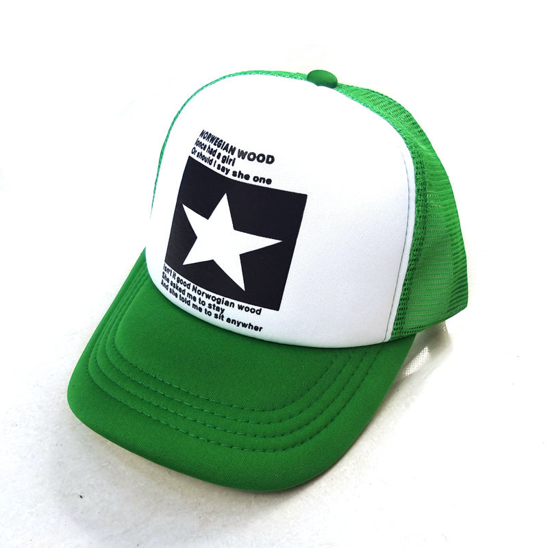 Wholesale Five-pointed Star Printed Mesh Cap  Baseball Cap