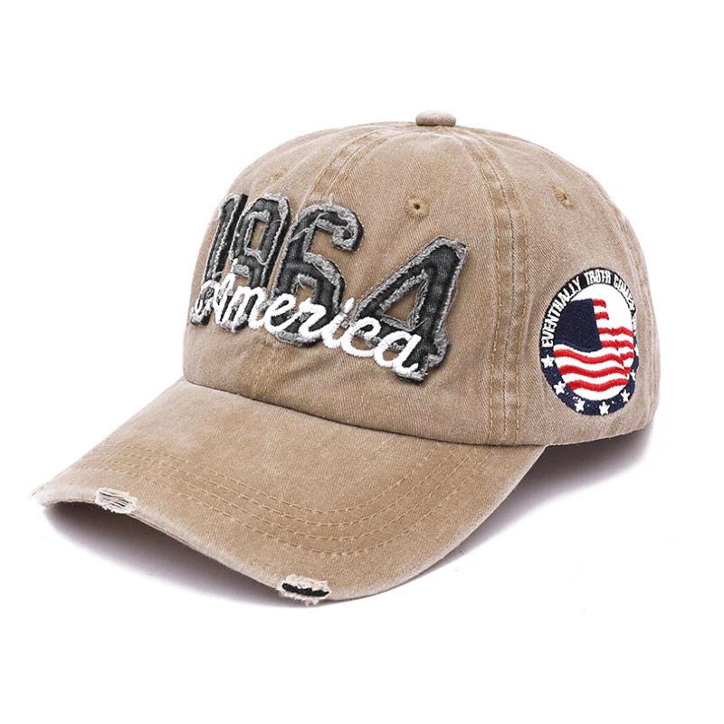 Wholesale washed hat 1964 embroidered  baseball cap