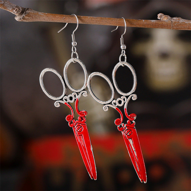 Wholesale Zinc Alloy Blood Axe Earrings  Gothic Style Trendy Fashion Accessory For Parties Boutique Resale Gift