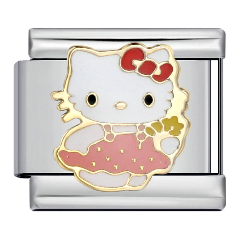 Wholesale Cute cartoon Italian module bracelet titanium steel welding oil dripping DIYCharms