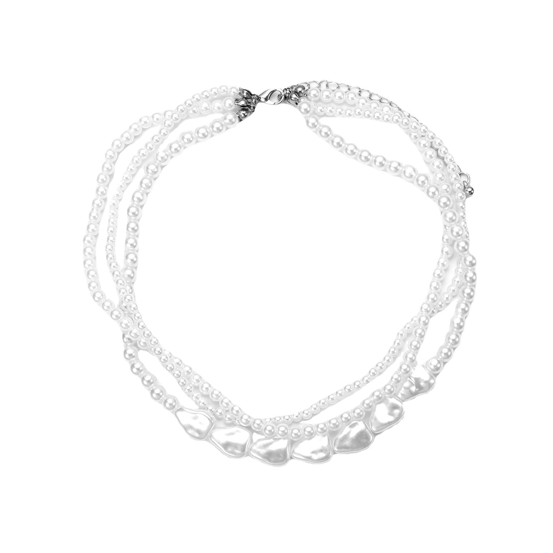 Wholesale  Retro Pearl Multi-layer Stacked Wind Necklace