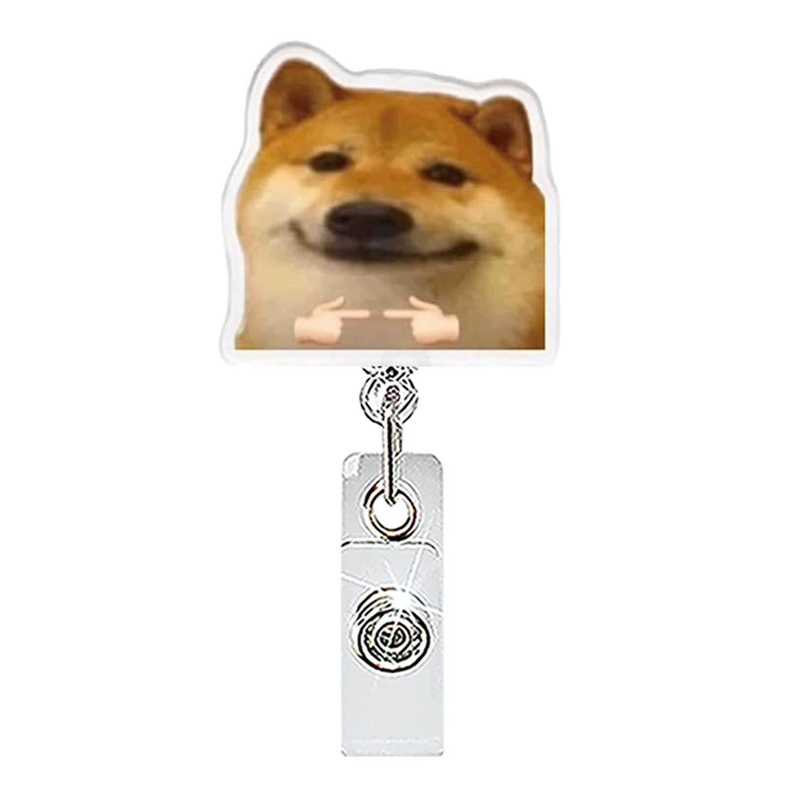 Wholesale Trendy Acrylic Animal Dog Cat Retractable Badge Reel ABS Material for ID Card Keychain Accessory
