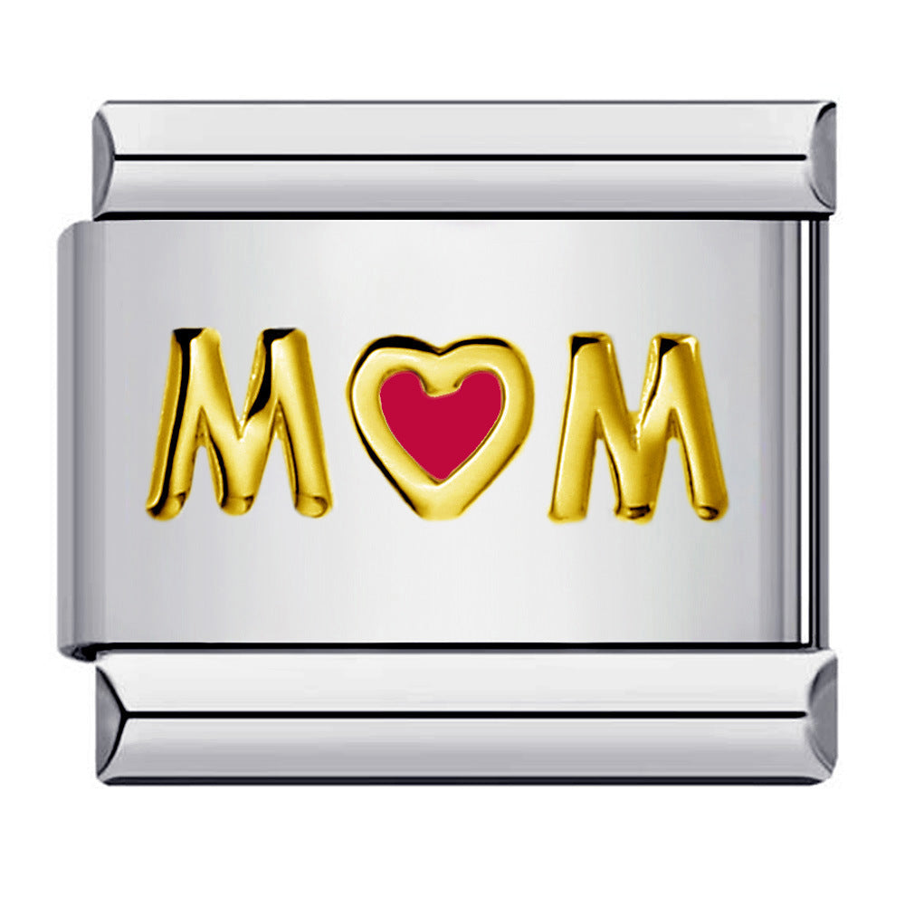 Wholesale Italian Charm Bracelet 9mm DIY Splicing Colored Oil-Drip Petals Stainless Steel Composable Bracelet