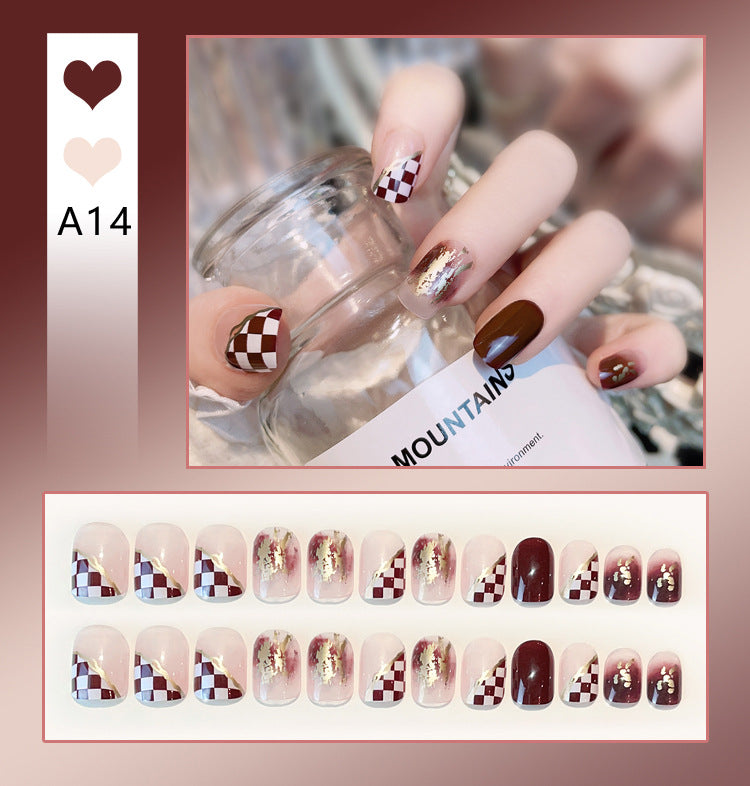 Wholesale 24 Pieces/box Diamond Butterfly Glitter Nail Art Press-on Nails Kits Nail Stickers ACC-NS-DiNa002