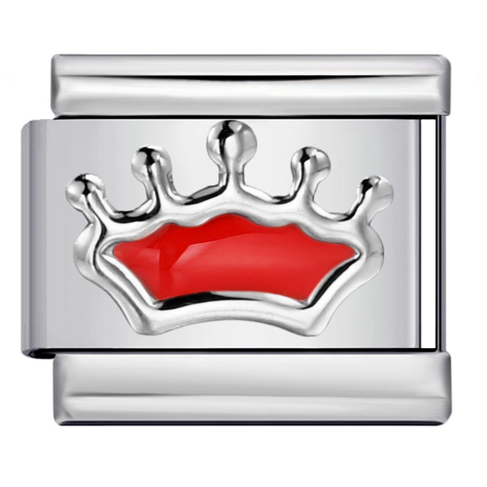 Wholesale Italian Charm Bracelet 9mm DIY Splicing Removable Colored Oil Drop Four-Leaf Clover Stainless Steel Composable Bracelet