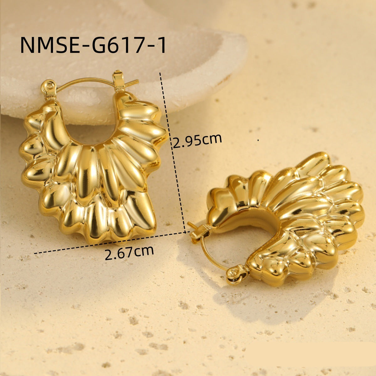 Wholesale Retro 18K Gold Plated Stainless Steel Earrings