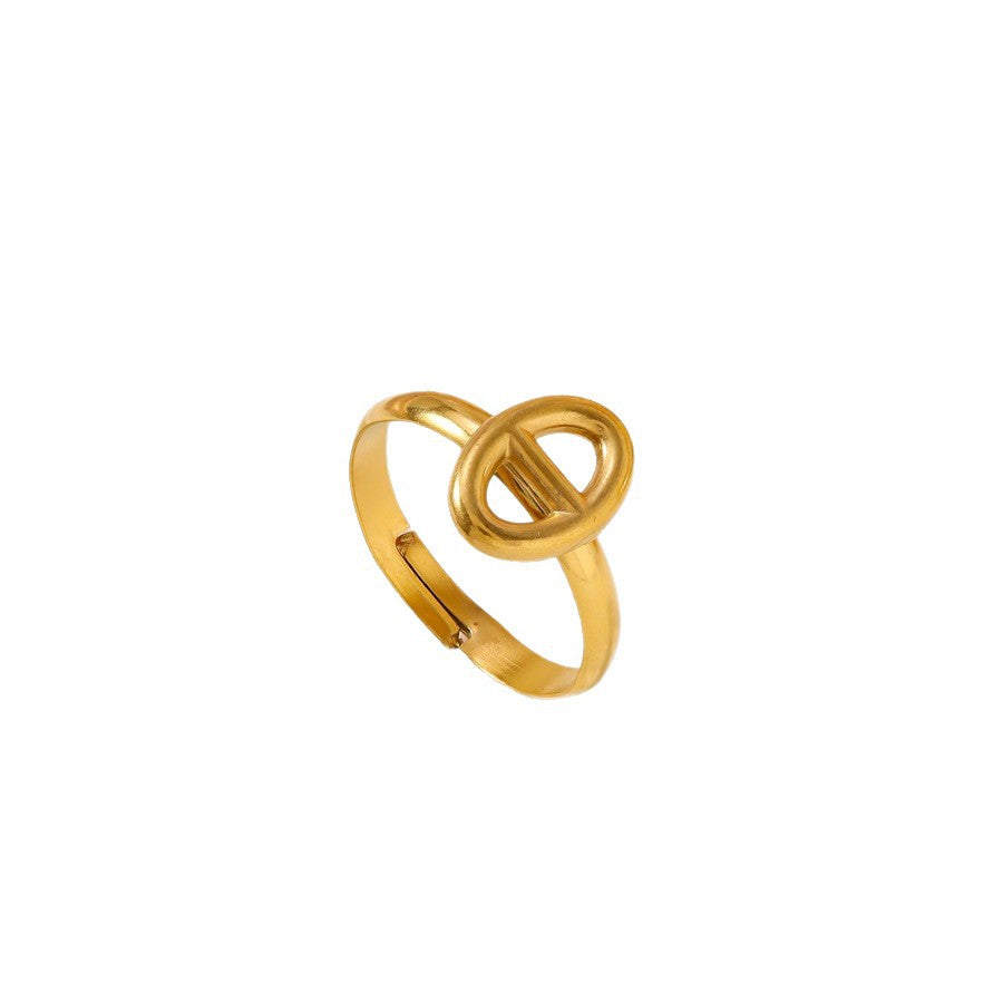 Wholesale Stainless Steel Geometric Pig Nose Adjustable Ring Gold Finish Trendy Jewelry Accessory For Resale