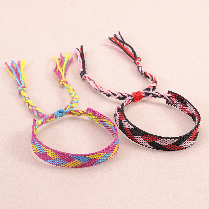 Wholesale Bohemian ethnic style cotton and linen woven bracelet