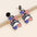Wholesale  Independence Day Festival Elements Red White Blue Tri-color Flat Printing Acrylic Earrings