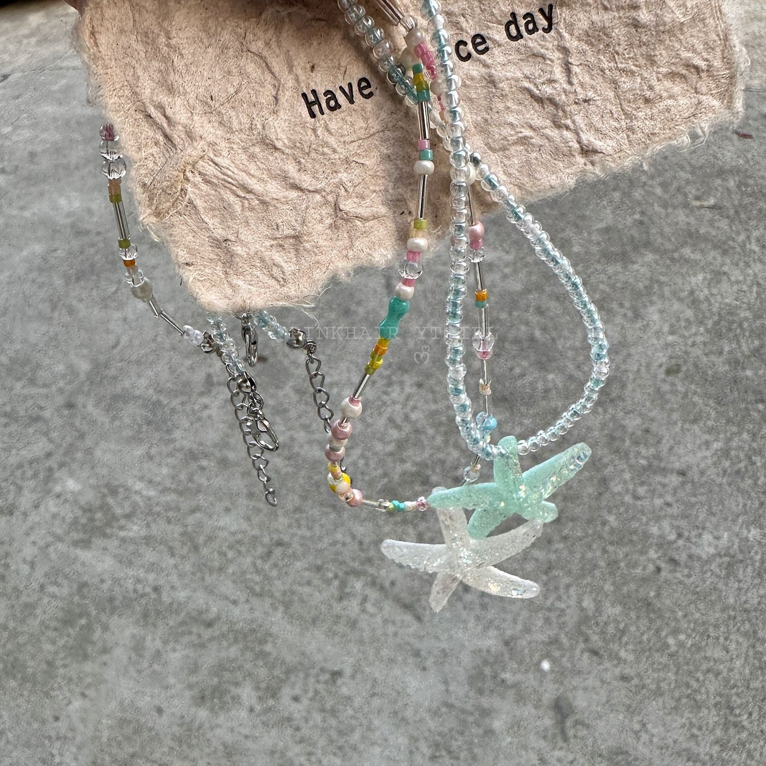 Wholesale  Colorful  Stars Beaded Clavicle Chain  Necklace