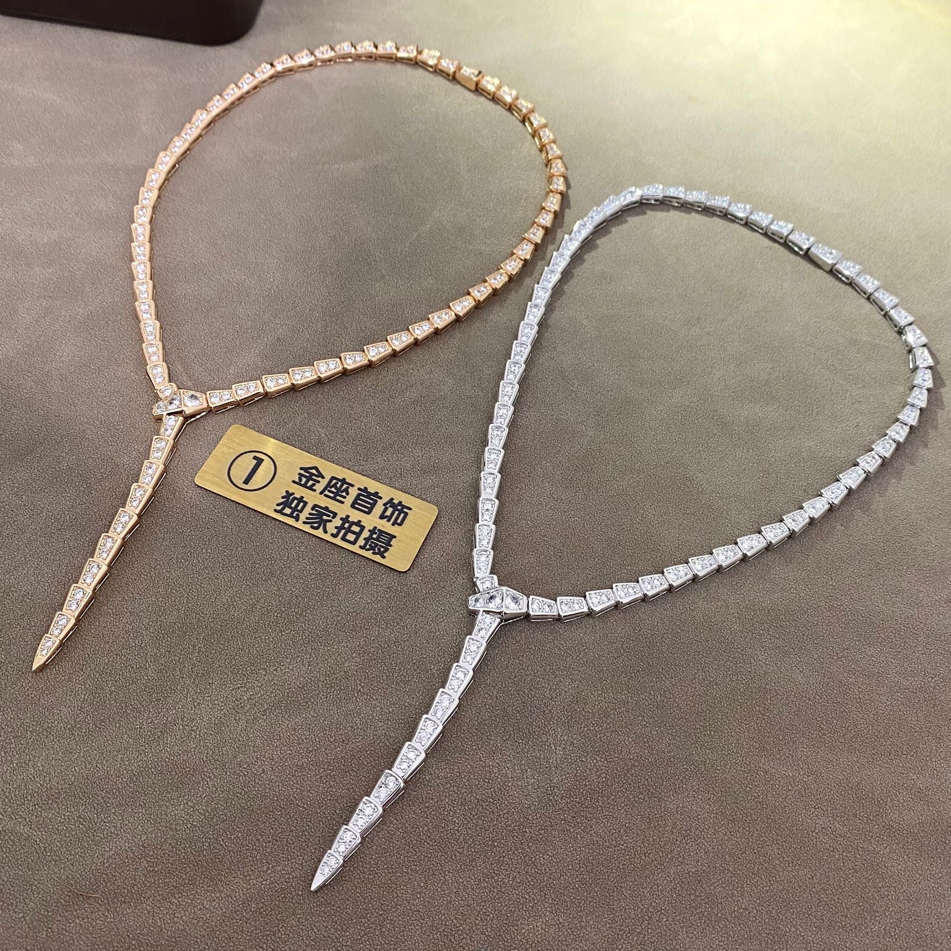 Wholesale full diamond snake necklace