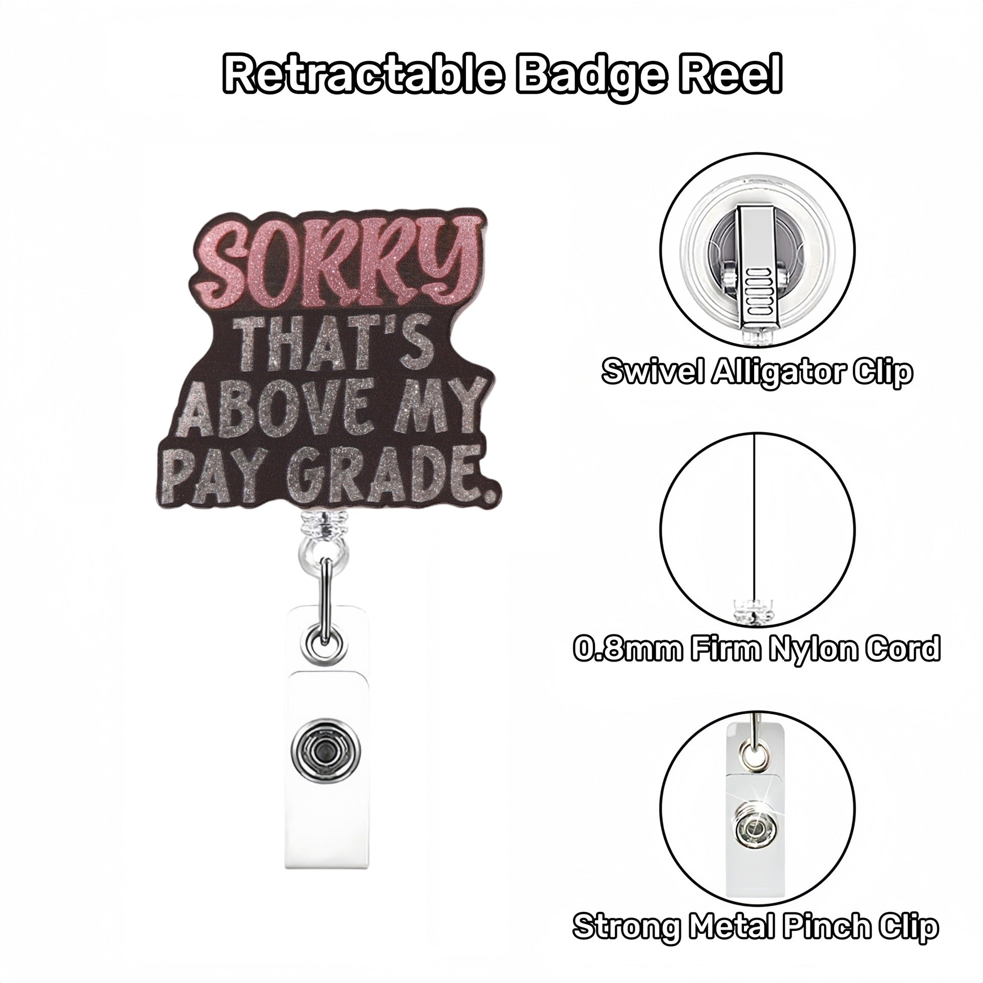 Wholesale  Cartoon Creative DIY English Words Badge Reels,