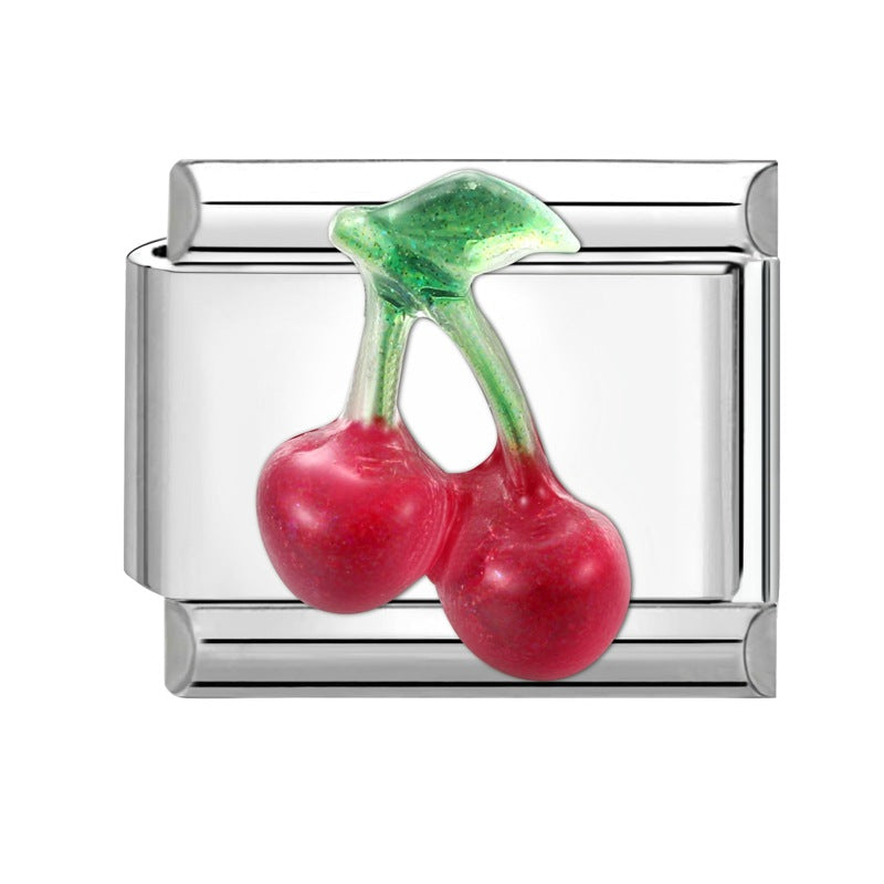 Wholesale 9mm Italian Charm Starter Bracelets DIY Fruit Series Stainless Steel Composable Bracelet