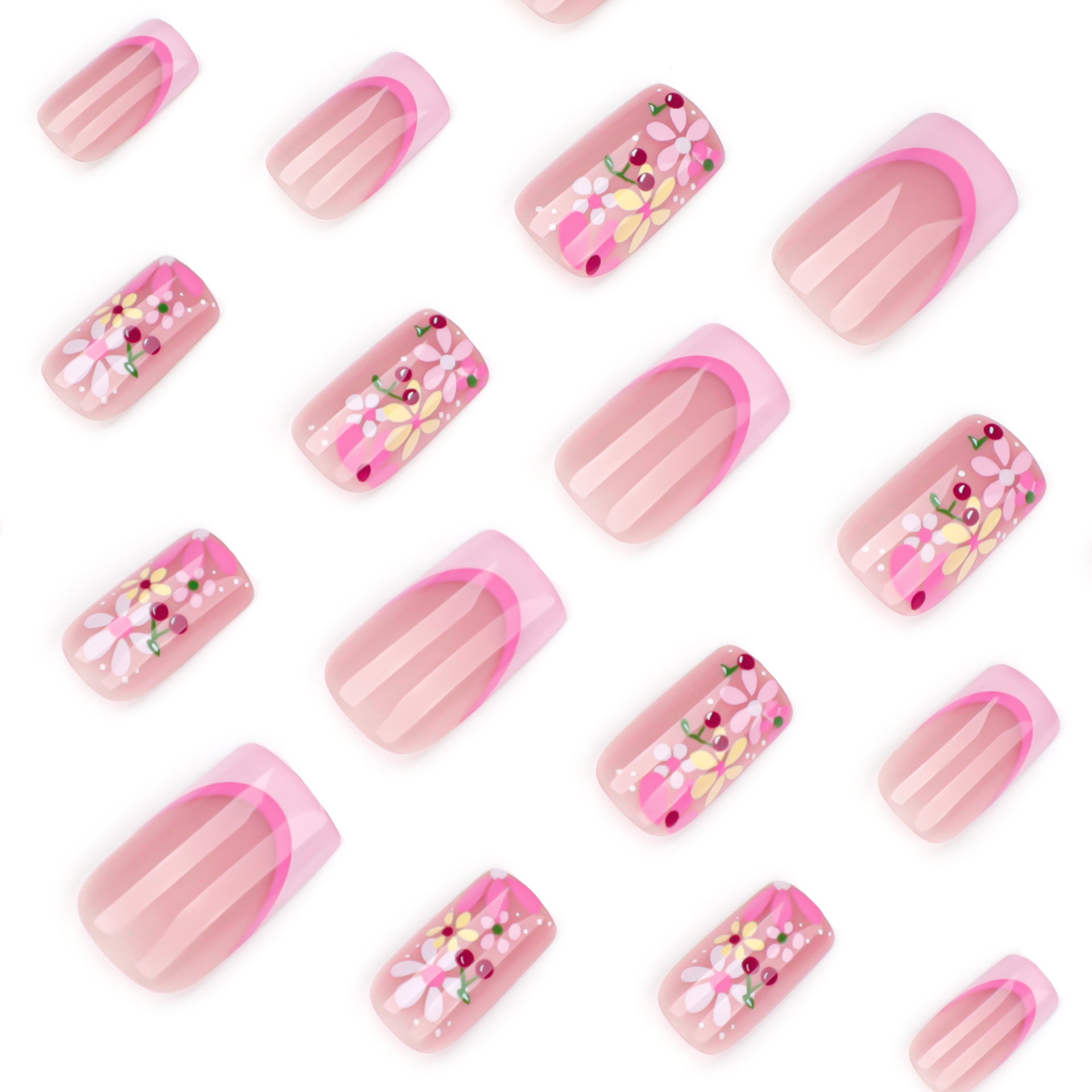 Wholesale 24 Pieces/box Contrast Color Flower Bow Nails Kits Nail Stickers