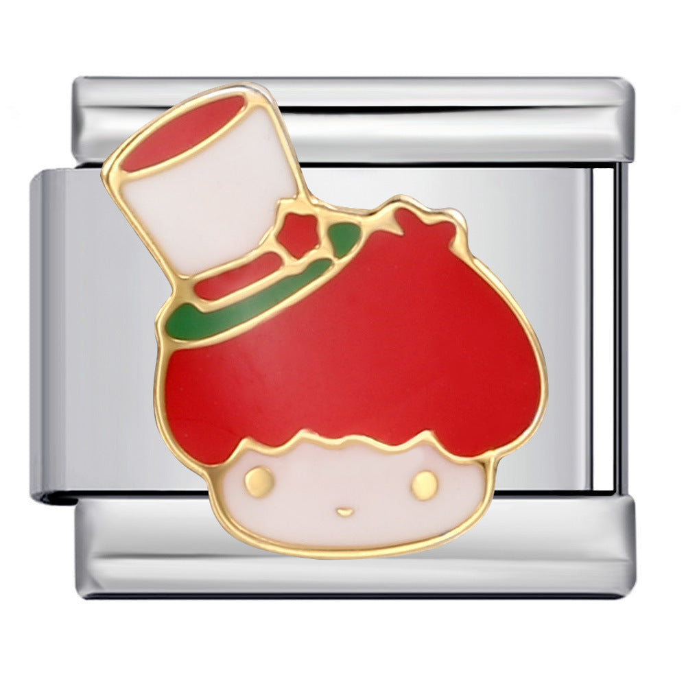 Wholesale Italian Charm Bracelet 9mm DIY Christmas-themed   Creative Stainless Steel Composable Bracelet