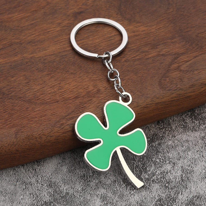 Wholesale Lucky Four Leaf Clover Metal Keychains ACC-KC-YuJia018