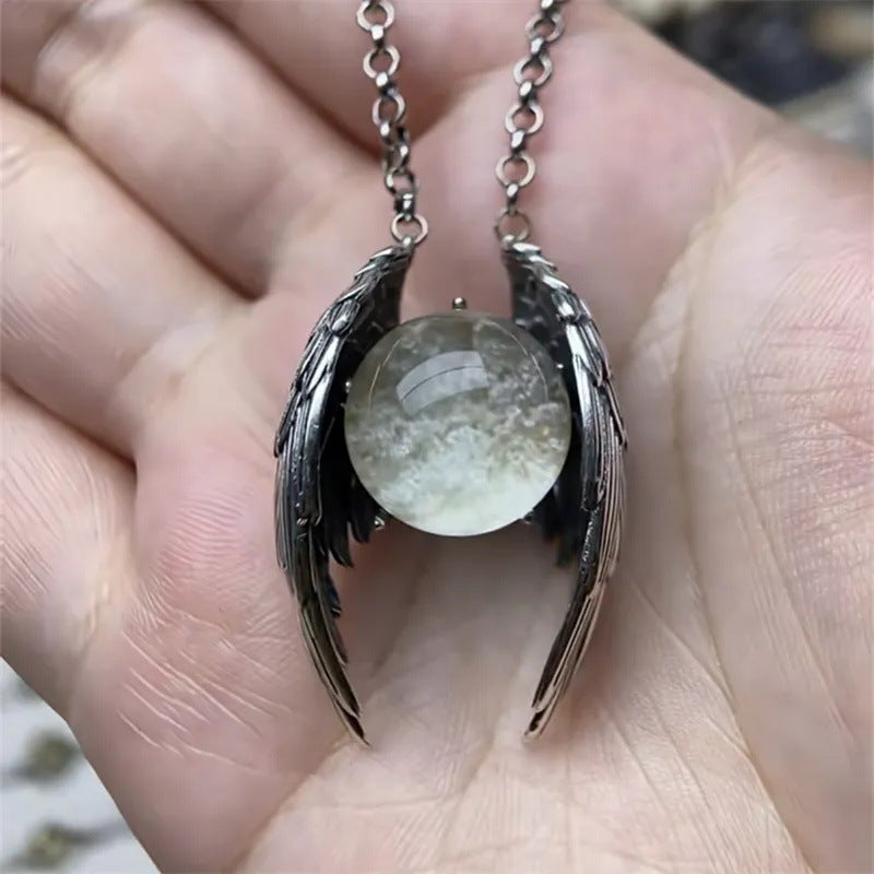 Wholesale  Ghost Wings Crystal Retro Necklace