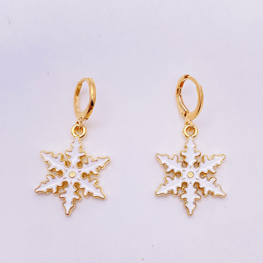 Wholesale Christmas Alloy Christmas Tree Snowman Oil Drop Pendant Earrings ACC-ES-ChenY067