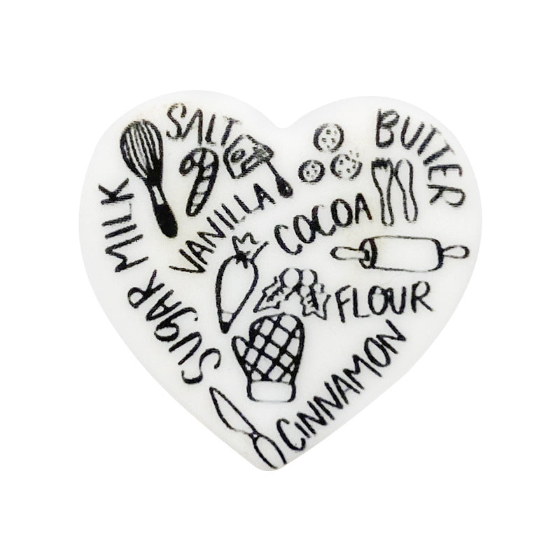 Wholesale of 10PCS Teacher Couple Love Printed Silicone Beads ACC-BDS-WDX001