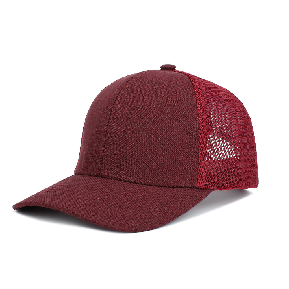 Wholesale Solid Color Trucker Hat Breathable Mesh Cap Cotton Baseball Cap ACC-HT-RongZhao026