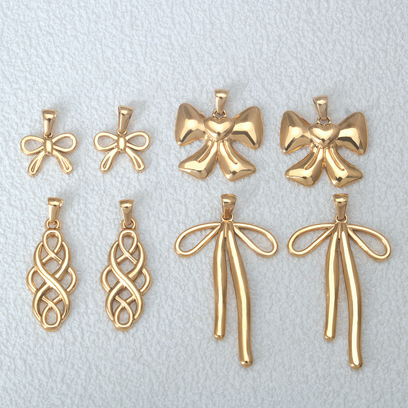 Wholesale Stainless Steel Bow Gold Pendant