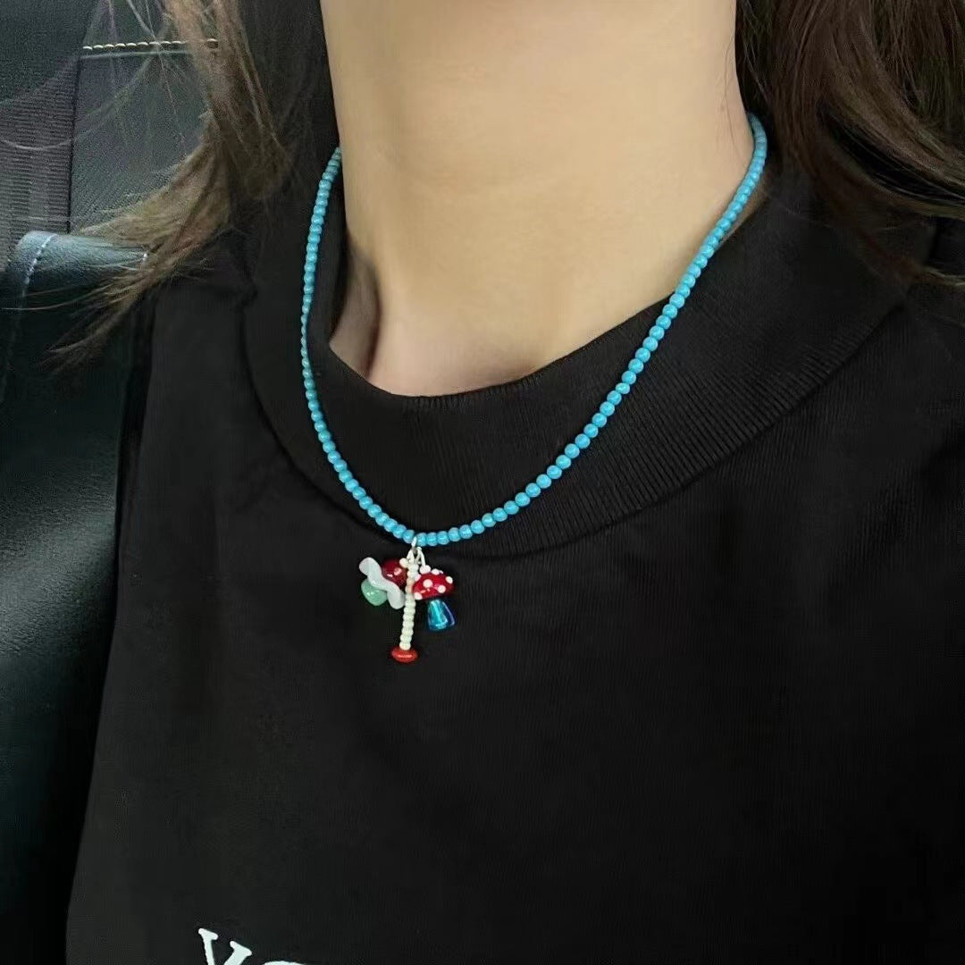 Wholesale White Snowman Button Necklace Christmas Sweater Chain