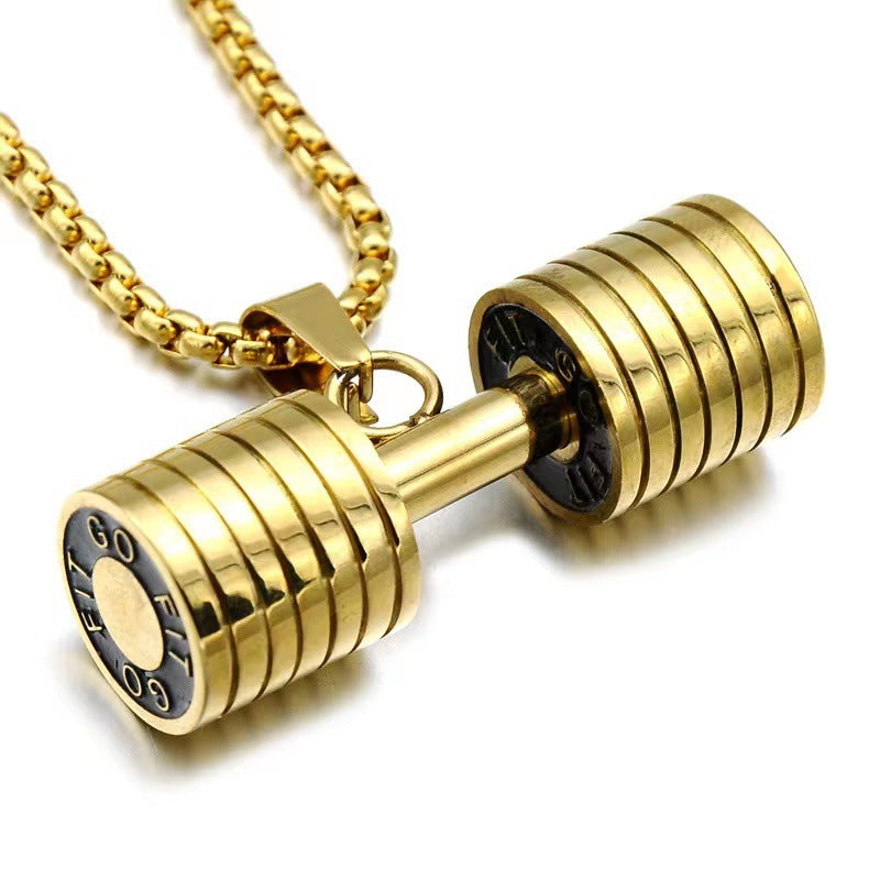 Wholesale  Men's dumbbell fitness necklace