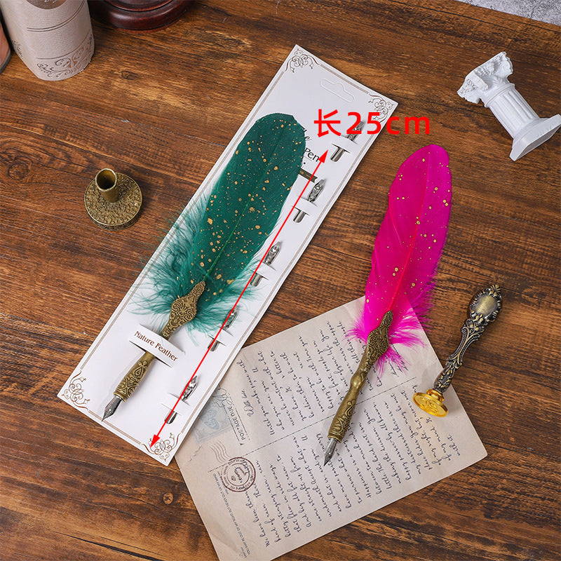 Wholesale Rainbow Color Feather Ballpoint Pen