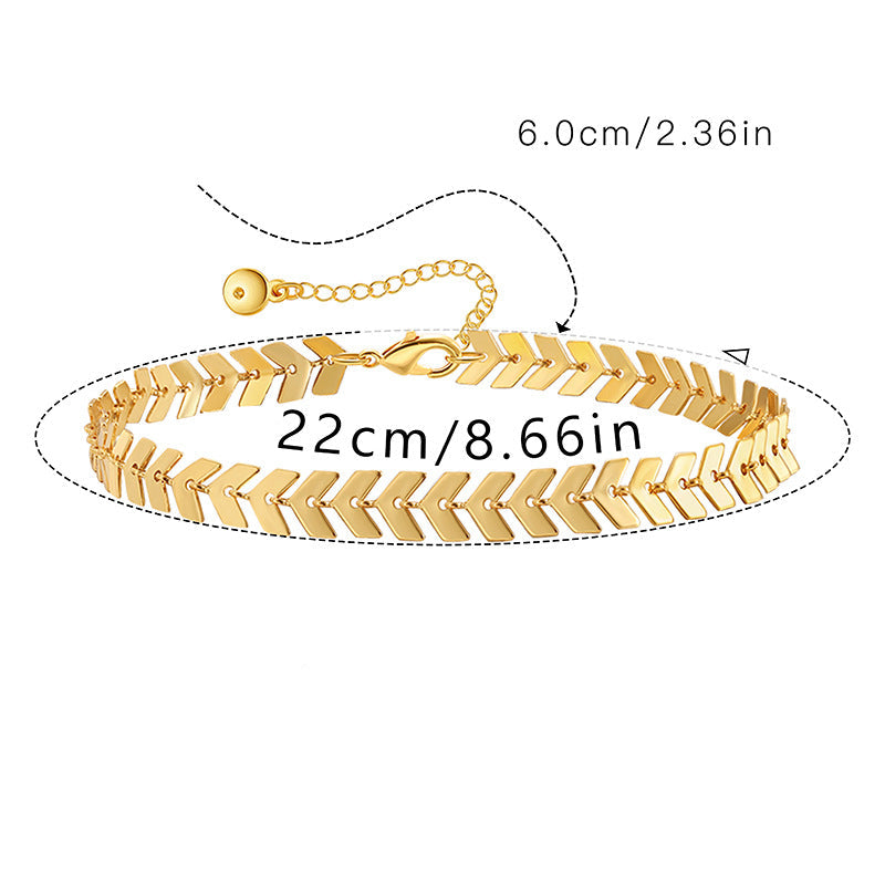Wholesale electroplating thin chain colorful water-blocking stackable arrow butterfly anklet