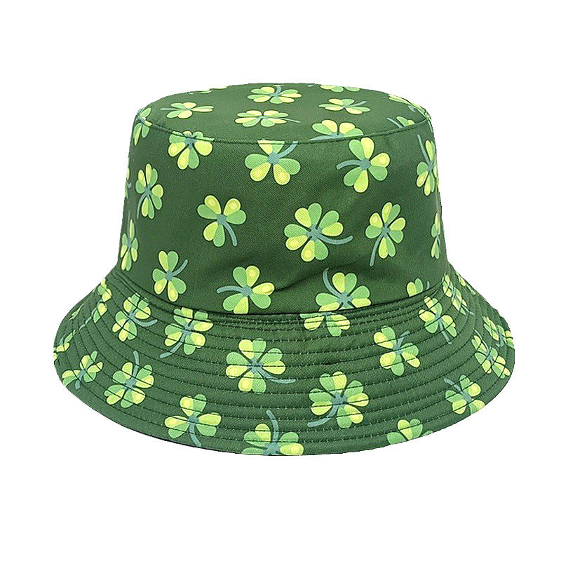 Wholesale Four Leaf Clover Print Bucket Hat ACC-HT-ShunMa017