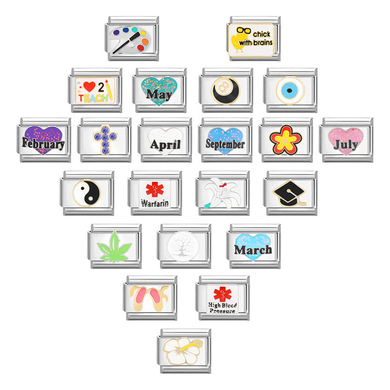 Wholesale  Italian Beaded Bracelet 9mm DIY Splicing Removable Stainless Steel Combinable Bracelet