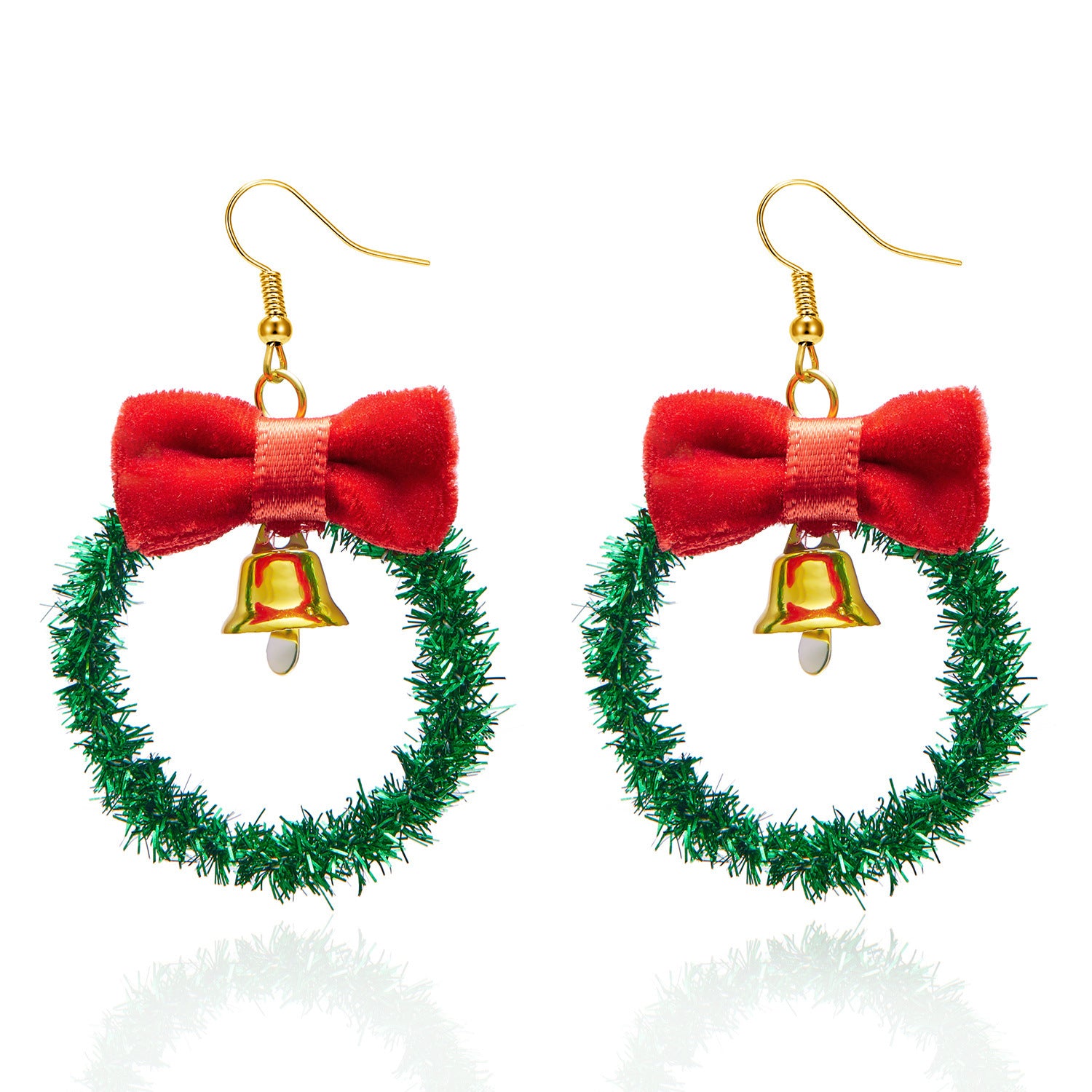 Wholesale Christmas Tree Bow Wreath Bell Earrings