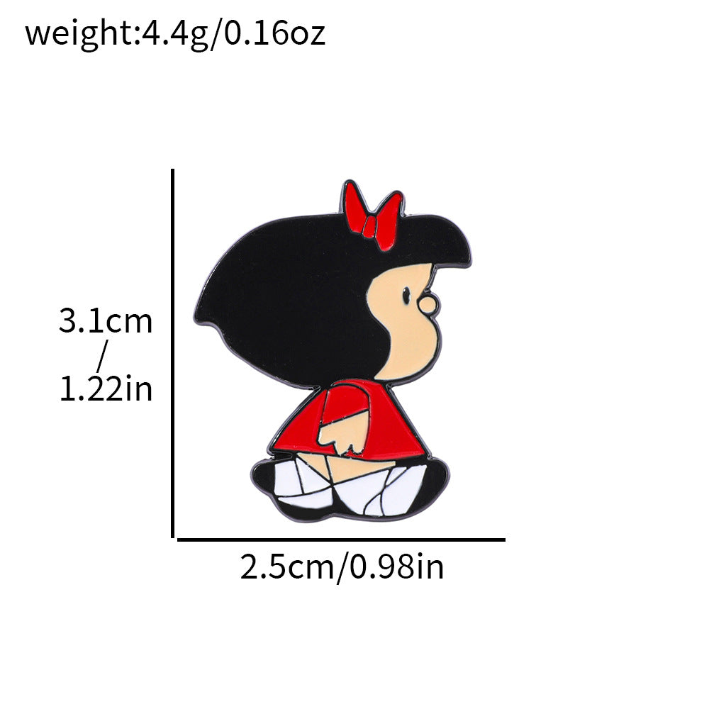 Wholesale Cute cartoon little girl metal brooch