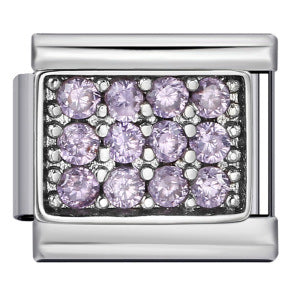 Wholesale Italian Charm Bracelet 9mm DIY Splicing Removable Diamond Square Stainless Steel Composable Bracelet