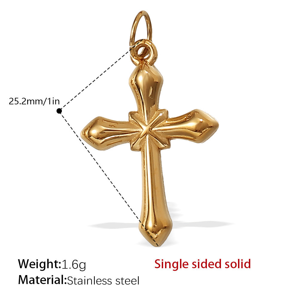 Wholesale Irregular Cross-Shaped DIY Stainless Steel Pendant Full Diamond Jewelry Accessories Necklace Zircon Diamond Inlaid