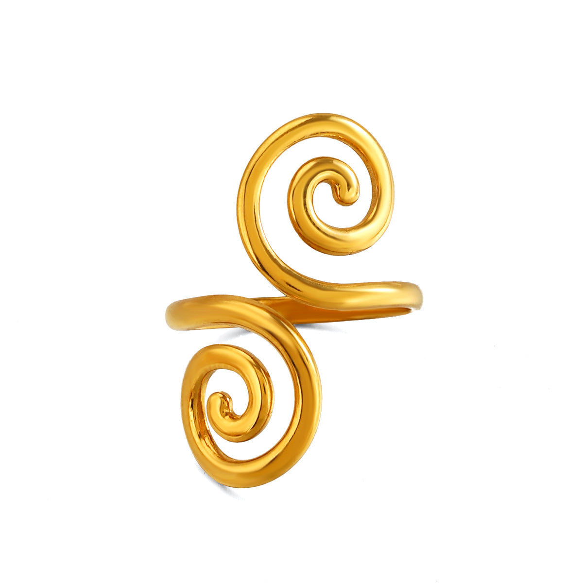 Wholesale European Style Swirl Open Ring,  Gold Plated Stainless Steel,  Fashion Jewelry Accessory for Women