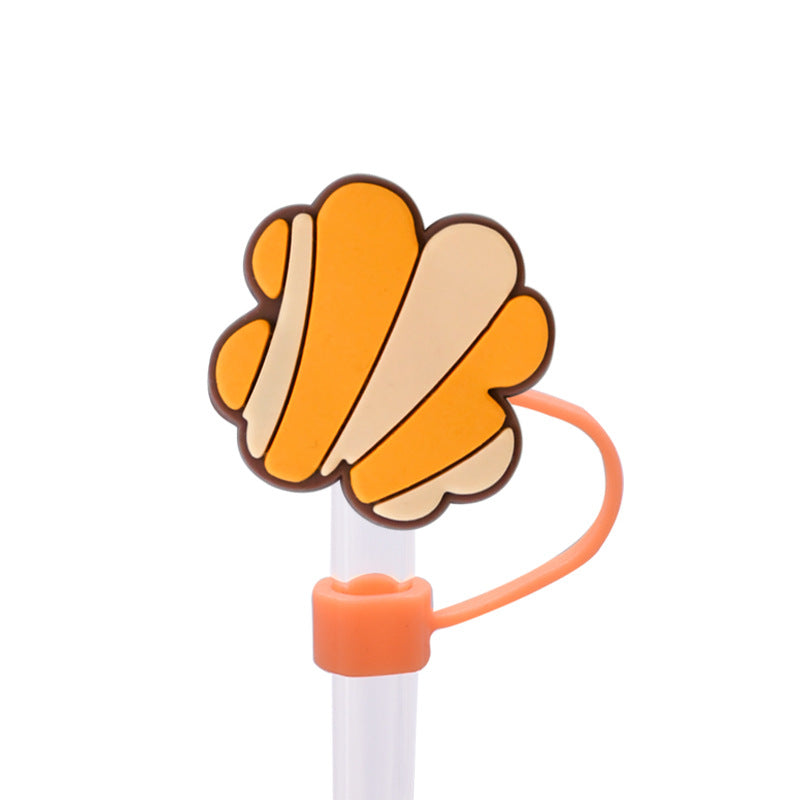 Wholesale Random 100pcs Bread Series Straw Cover 10MM Straw Tube Cap